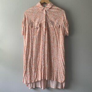Lost + Wander The Seascape Pink and White Floral Sundress Swim Cover Up XS/S